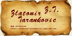 Zlatomir Taranković vizit kartica